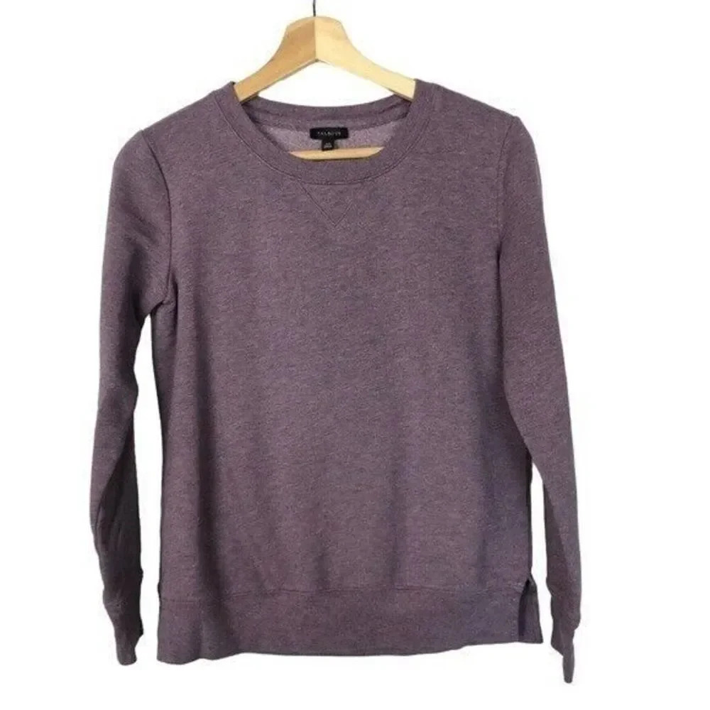 Talbots Purple Crewneck Fleece Lined Long Sleeve Sweatshirt XS